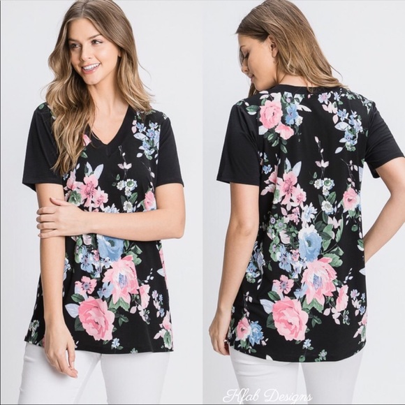 ❤️LAST 1! V Neck Floral Contrast Knit Top! - Picture 8 of 9